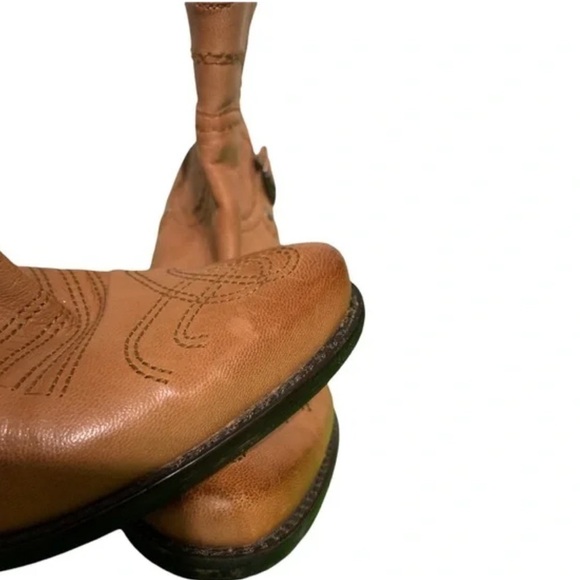 FRANCO SARTO WACO Women's Leather Ankle Boot Cowboy Buckle Accent Size 6 Brown - Picture 4 of 6